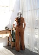 Keten Kuşakli Yelek Ve Pantolon İki̇li̇ Takim resmi
